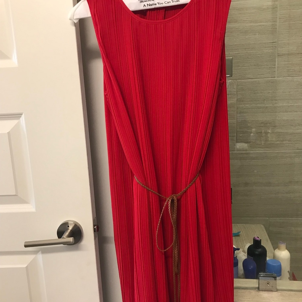 Red dress with tie